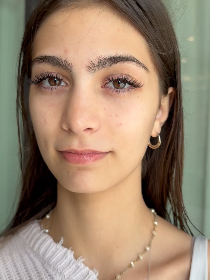 Wispy lash extension set in the North Miami studio